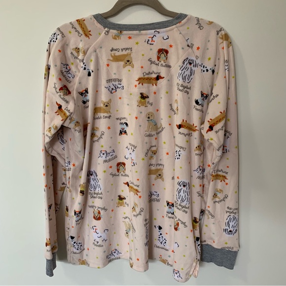 Cuddl Duds Velour Pajama Lounge Set Cozy Pink Dog Print - Picture 6 of 11